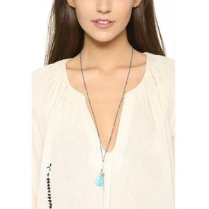 Gorjana Taner Bead Lariat - Gold and Turquoise